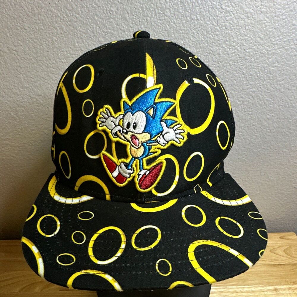 SEGA Sonic the Hedgehog Adjustable Snapback Hat Black & Yellow